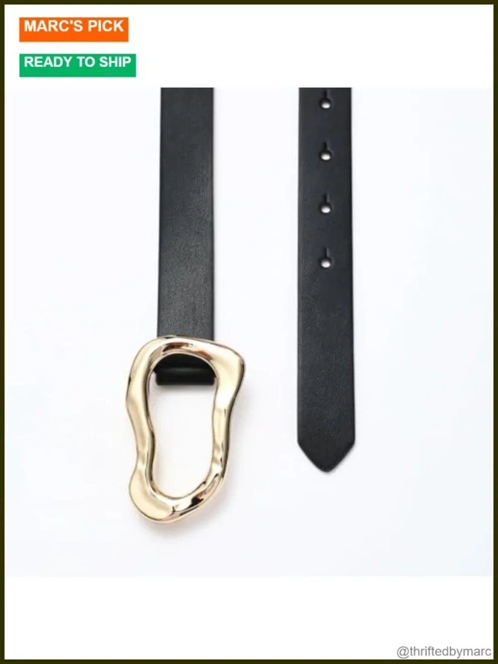 Faux Leather Waist Belt with Gold Buckle, Stylish Fashion Belt for Jeans &
